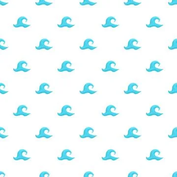 Blue ocean wave seamless repeating pattern background Stock Illustration