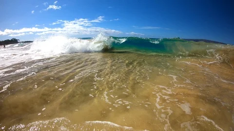 Blue Ocean Wave in Slow Motion Stock Footage 87316904