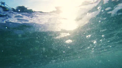 Blue Ocean Wave from Underwater. Stock Footage 52045354