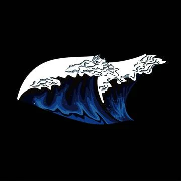 Blue ocean wave vector illustration design. motion of water which is use for sur Stock Illustration