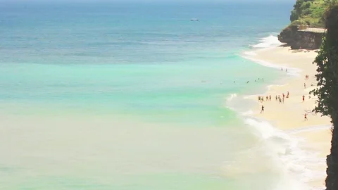 Blue ocean waves aerial view from mountine 스톡 동영상 69737888