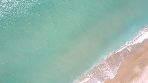 Blue ocean waves and beach aerial view, natural background. Stock Footage 305443597