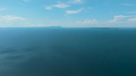 Blue ocean with waves and sky with clouds. Stock Footage 241735332