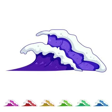 Blue ocean waves cartoon vector graphic Stock Illustration