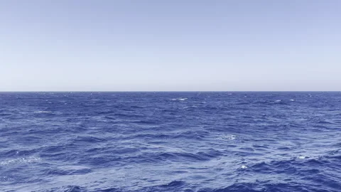 Blue ocean waves rolling from boat Stock Footage 287186146