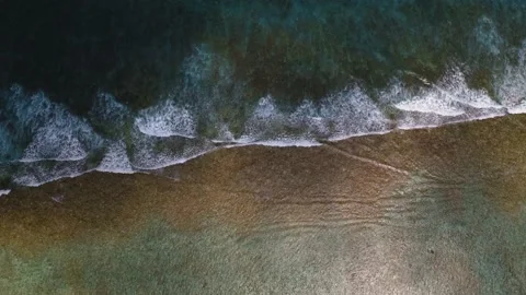 Blue ocean waves, sea foam and ocean waves Stock Footage 201200772