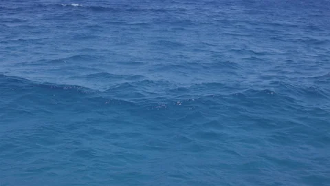 Blue ocean waves surface. Slow motion. Stock Footage 322089331