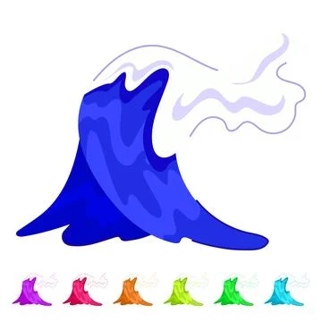 Blue ocean waves vector cartoon graphic Stock Illustration