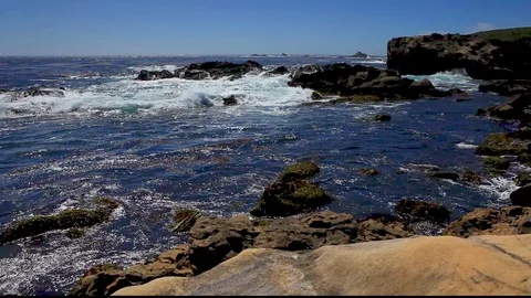 Blue Ocean White Waves Stock Footage 104594118