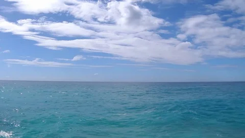 Blue oceans and sky Stock Footage 128054510