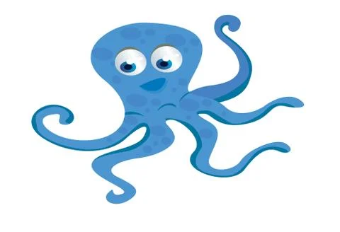 Blue octopus Illustrazione stock