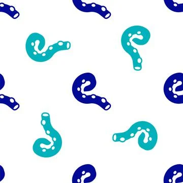 Blue Octopus of tentacle icon isolated seamless pattern on white background Stock Illustration