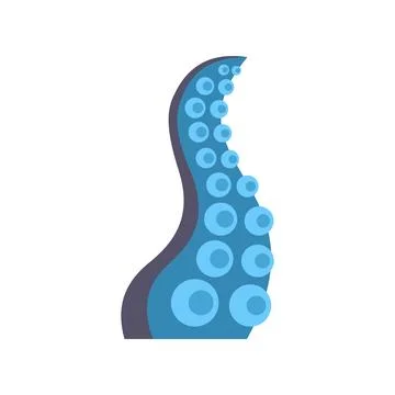 Blue octopus tentacle reaching or grabbing upwards 스톡 일러스트
