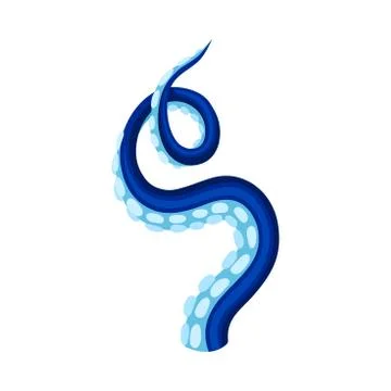 Blue octopus tentacles with a noose on the end. Vector illustration on white Stock Illustration