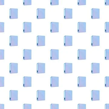 Blue office binders pattern on white background Illustrazione stock