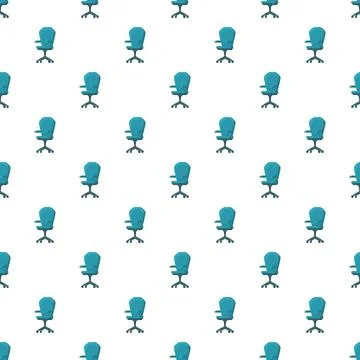 Blue office chairs seamless pattern and background Stock Illustration