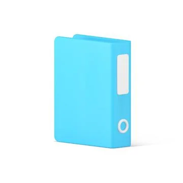 Blue office document folder 3d icon. Volumetric archives with business info.. イラスト素材