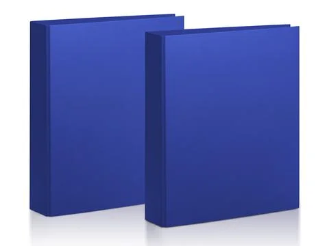 Blue office paper folder on a white background Stock Photos