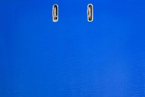 Blue office ring binder for documents and folders, office organization, emp.. Stock Photos