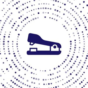 Blue Office stapler icon isolated on white background. Stapler, staple, paper Stock Illustration