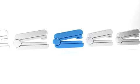 Blue Office stapler icon isolated on white background. Stapler, staple, pap.. Illustrazione stock