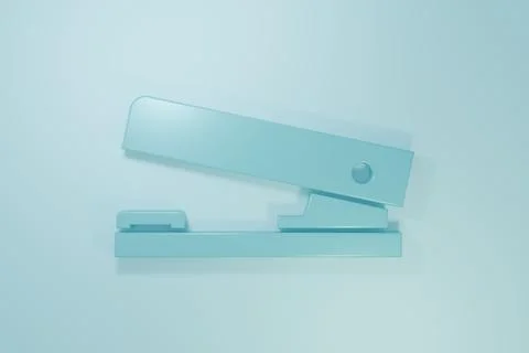 Blue Office stapler icon isolated on blue background. Stapler, staple, pape.. Stock Illustration
