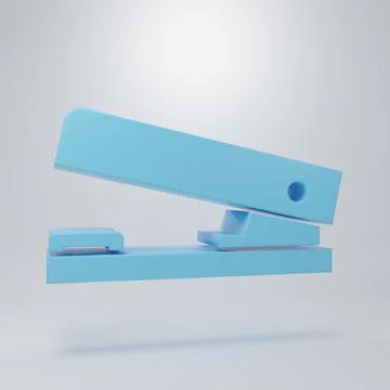 Blue Office stapler icon isolated on grey background. Stapler, staple, pape.. Stock Illustration