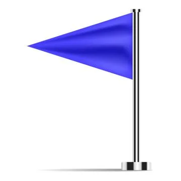 Blue office table flag icon, realistic style Stock Illustration