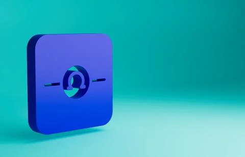 Blue Ohmmeter icon isolated on blue background. Minimalism concept. 3D render 스톡 일러스트