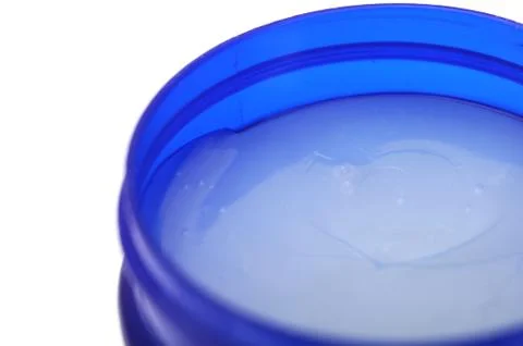Blue ointment jar Stock Photos
