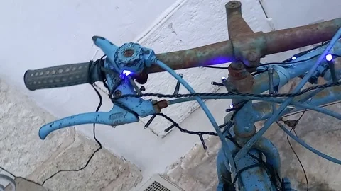 The blue old bicycle Stock Footage 272166071