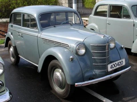 Blue old car Stock Photos