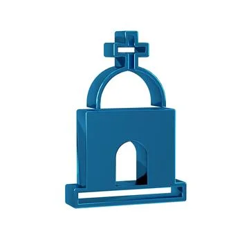 Blue Old crypt icon isolated on transparent background. Cemetery symbol. Os.. Ilustración de archivo