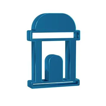 Blue Old crypt icon isolated on transparent background. Cemetery symbol. Os.. Ilustración de archivo