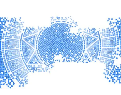 Blue old mosaic Stock Illustration