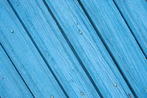 Blue old painted background made of wooden boards Stock Photos