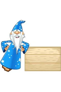 Blue Old Wizard Character Stock Illustration