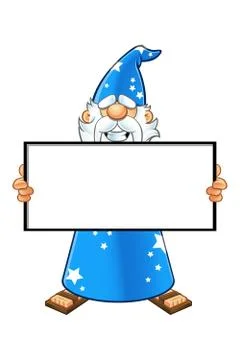 Blue Old Wizard Character Illustrazione stock