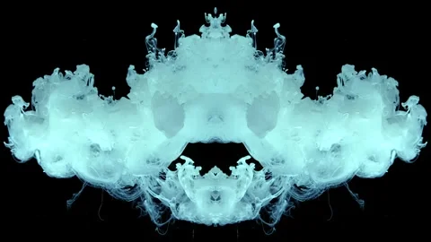 A blue ominous explosion. Light blue menthol ink Video stock 318068947