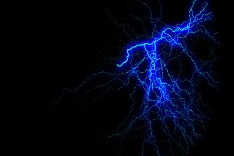 Blue Omnidirectional Lightning Stock Footage 65305