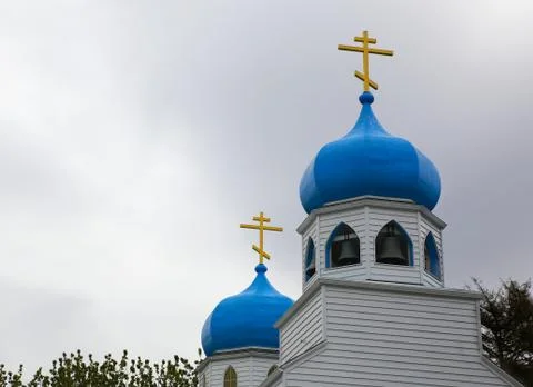 Blue onion domes Stock Photos