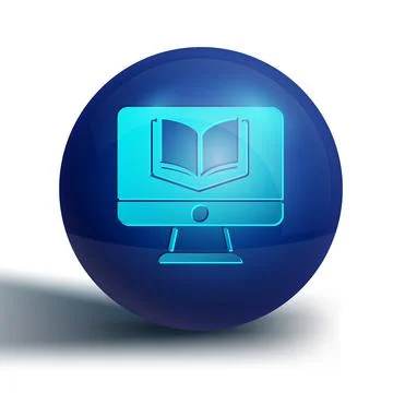 Blue Online class icon isolated on white background. Online education concept Stock Illustration