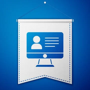 Blue Online class icon isolated on blue background. Online education concept Stock Illustration