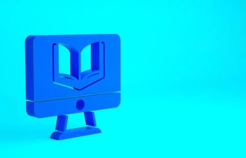 Blue Online class icon isolated on blue background. Online education concept. Stock Illustration