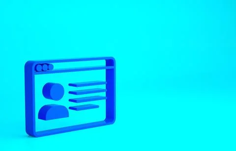 Blue Online class icon isolated on blue background. Online education concept. Stock Illustration