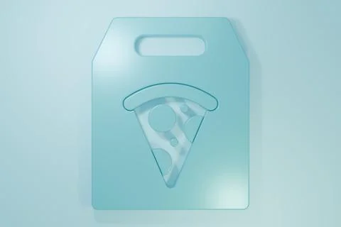 Blue Online ordering and fast pizza delivery icon isolated on blue backgrou.. Stock Illustration