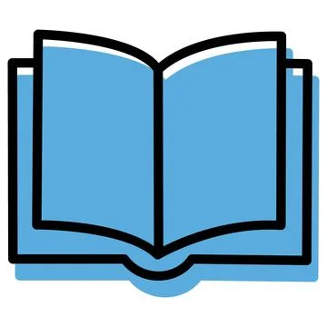 Blue open book education study icon Stock Illustration