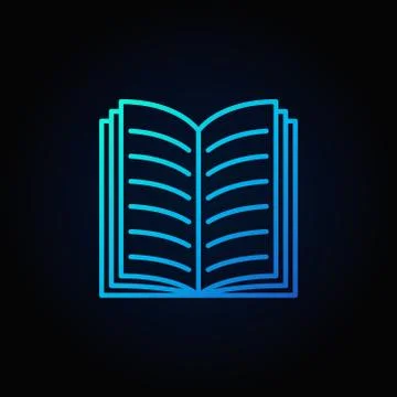 Blue open book icon Stock Illustration