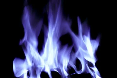 Blue open fire flames Stock Photos