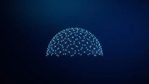 Blue Open Hemisphere Network Technology Background Stock-Illustration